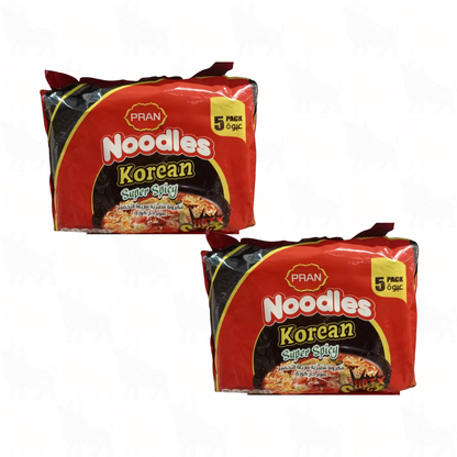 Pran Korean Super Spicy Flavour Easy Instant Noodles | 70g | 10 Pack